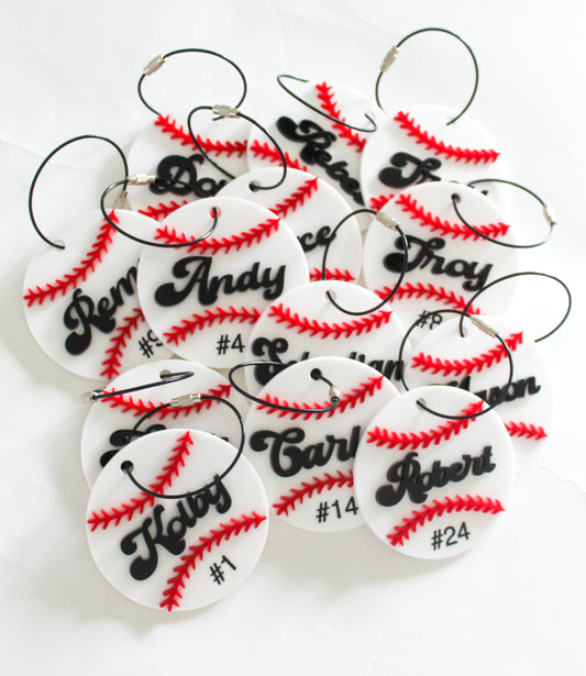 Personalized Acrylic Baseball Keychain