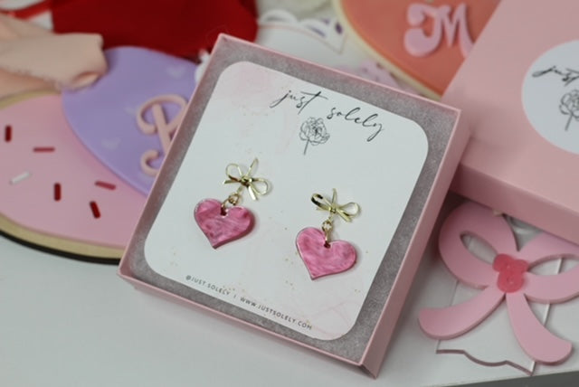 Bow Heart Earrings