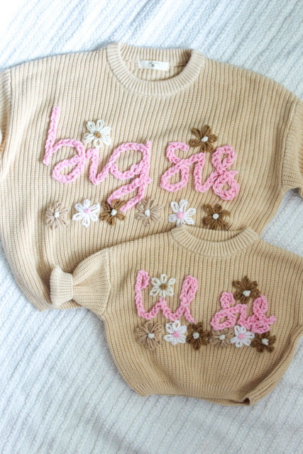 Babe Chunky Knit Sweater Personalized Embroidered Name