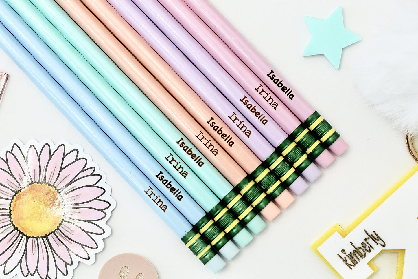 Personalized Sharpened Pastel Ticonderoga Pencils