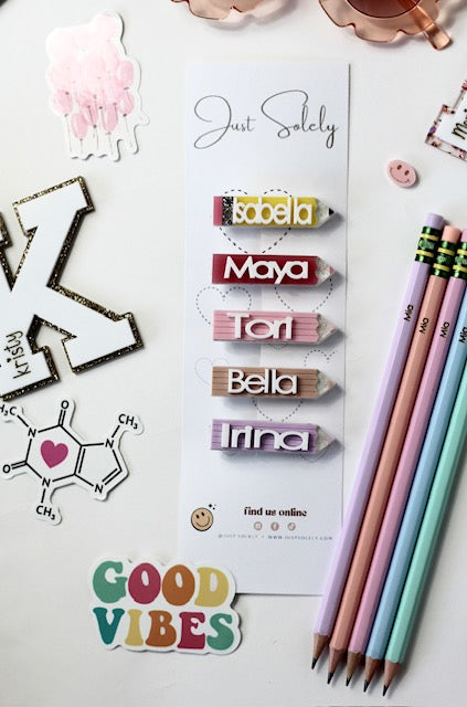 Personalized Color Pencil Acrylic Hair Clip