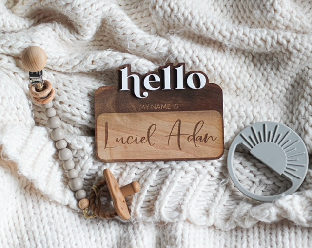 Babe Announcement Name Tag "Hello My Name Is.."