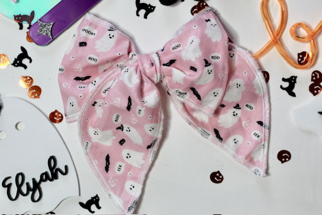 Pink Ghost Girls Hair Bow