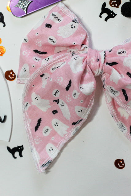 Pink Ghost Girls Hair Bow