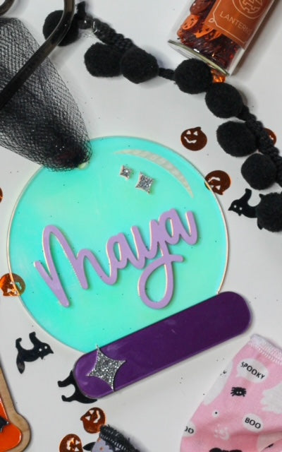 Crystal Ball Personalized Halloween Tag