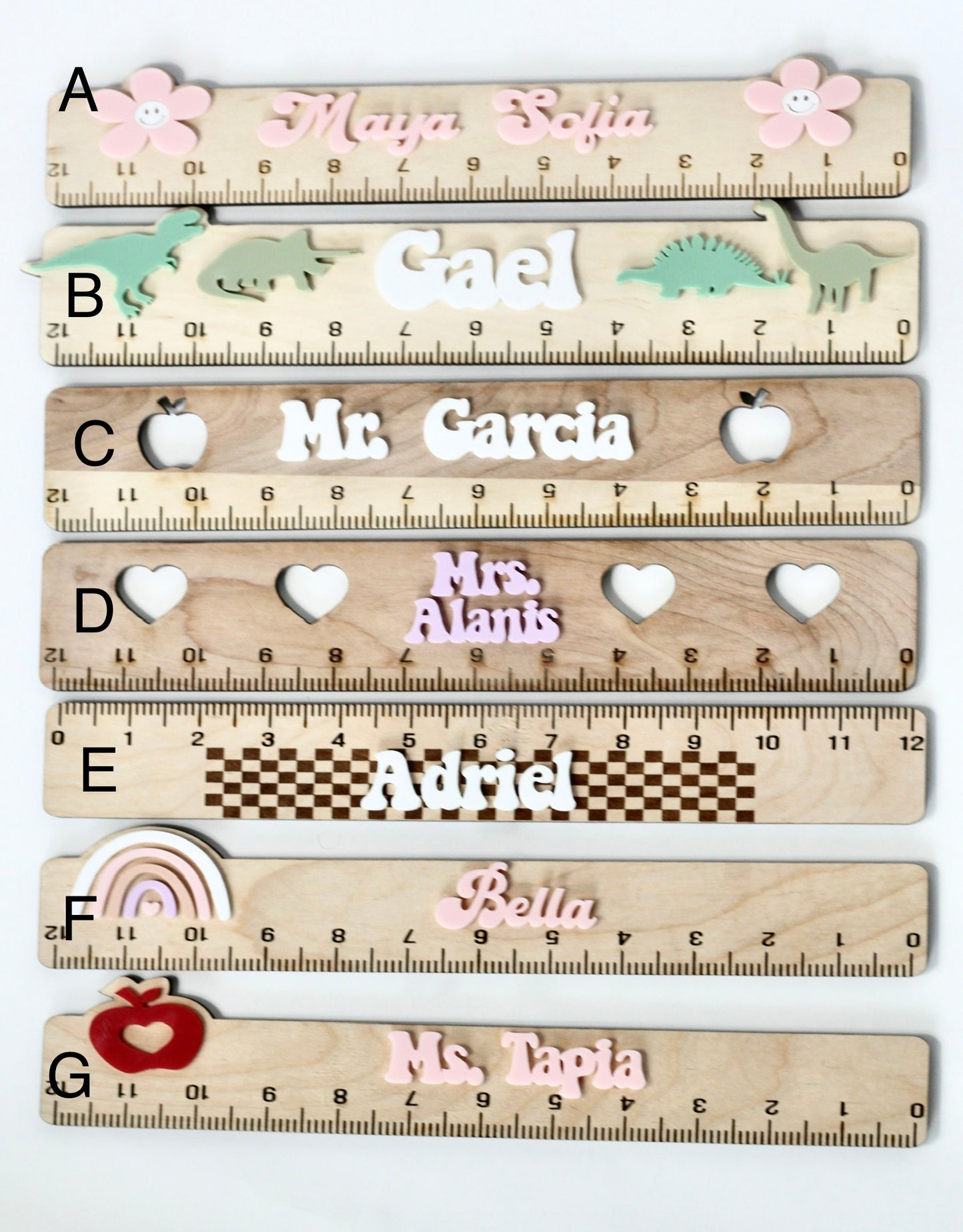 Personalized Wooden & Acrylic Rulers