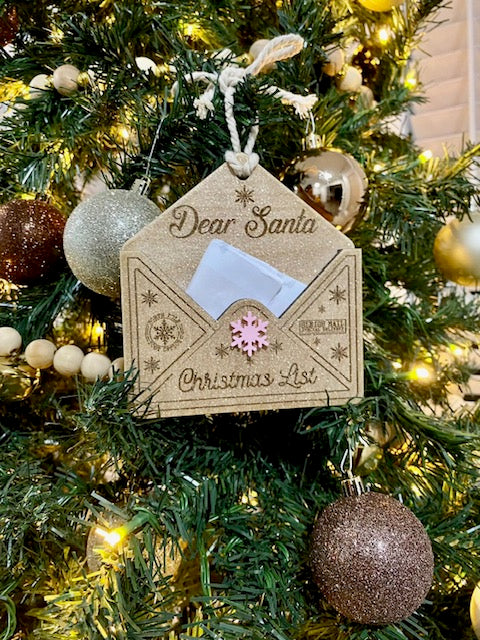 The Wooden Christmas Letter Envelope Ornament