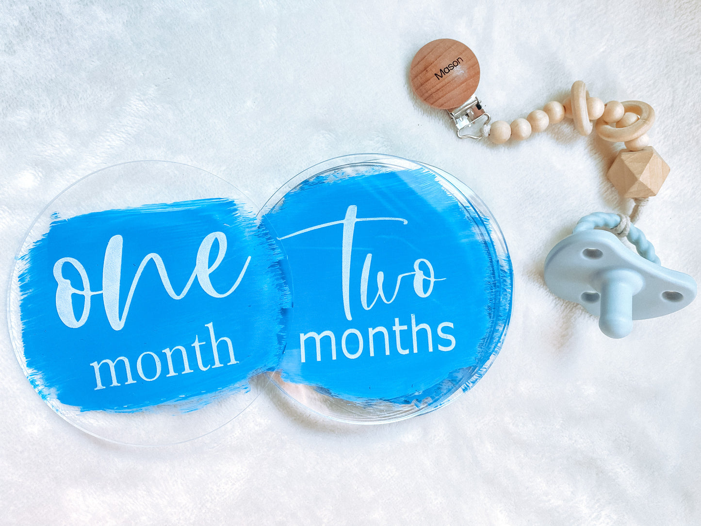 Acrylic Milestones in Brushed Color 1 month - 1 year