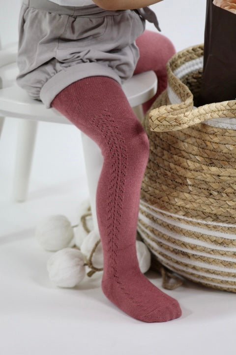 Organic Cotton Knitted Baby Girl Footie Pants