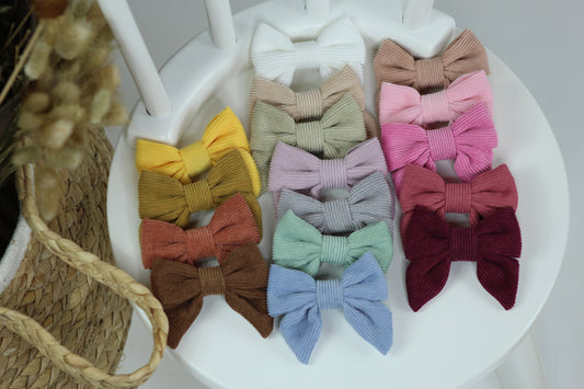 Corduroy Bow Clips