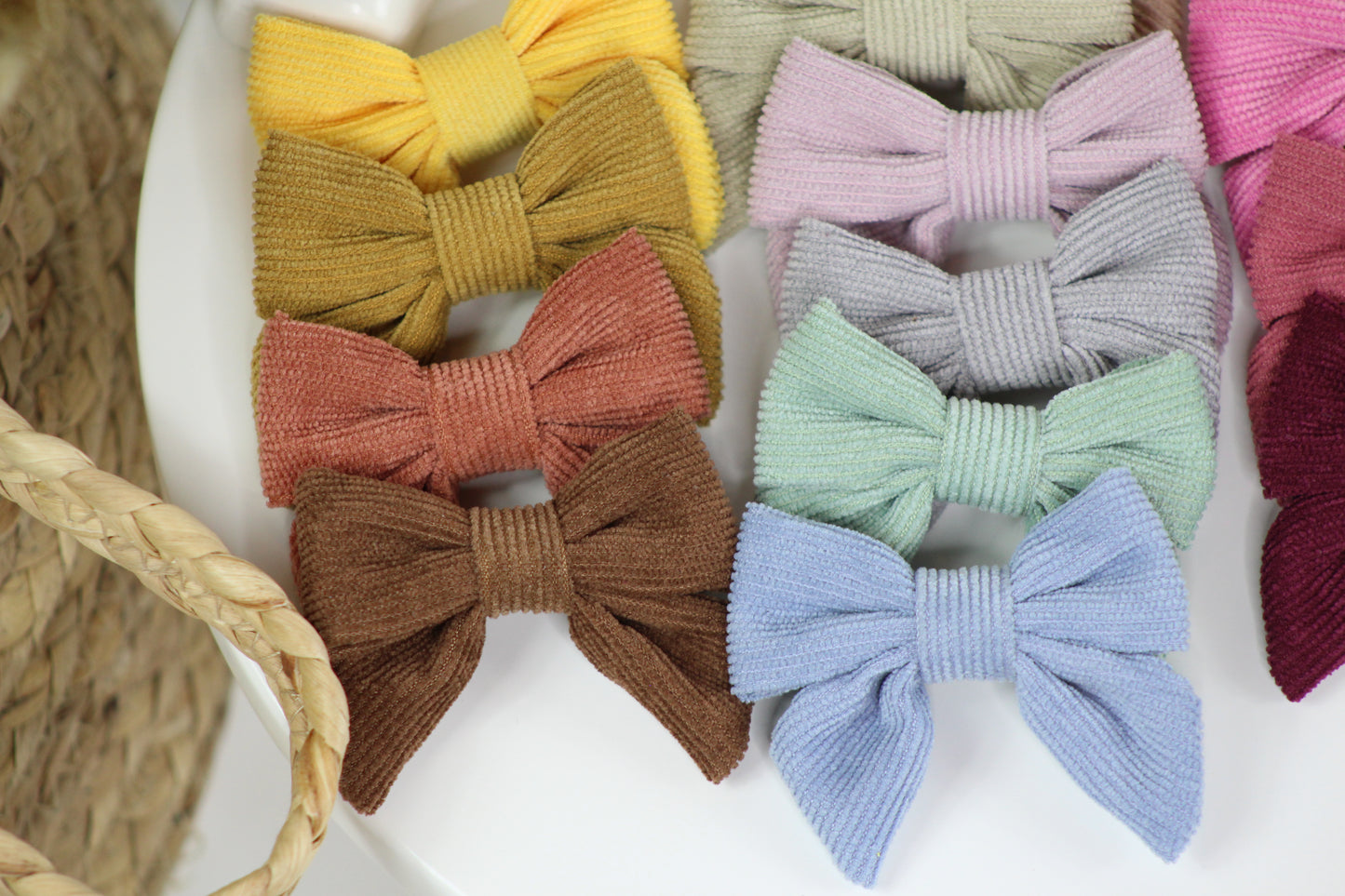 Corduroy Bow Clips