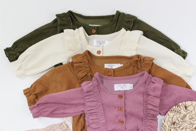 Corduroy Baby Girl Rompers