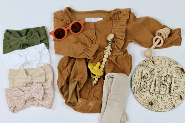 Corduroy Baby Girl Rompers