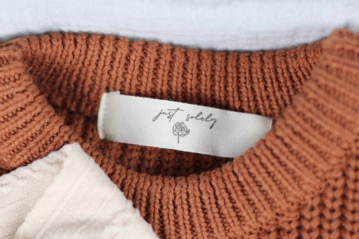 Babe Chunky Knit Sweater Personalized Embroidered Name