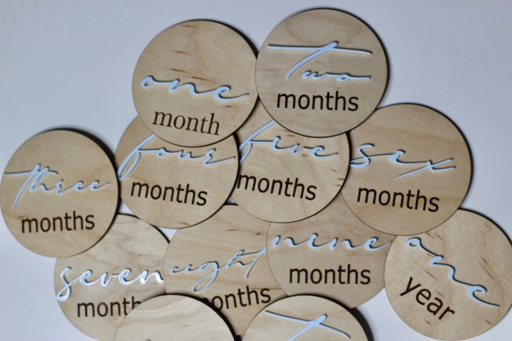 Wood and Acrylic Milestones 1 month - 1 year