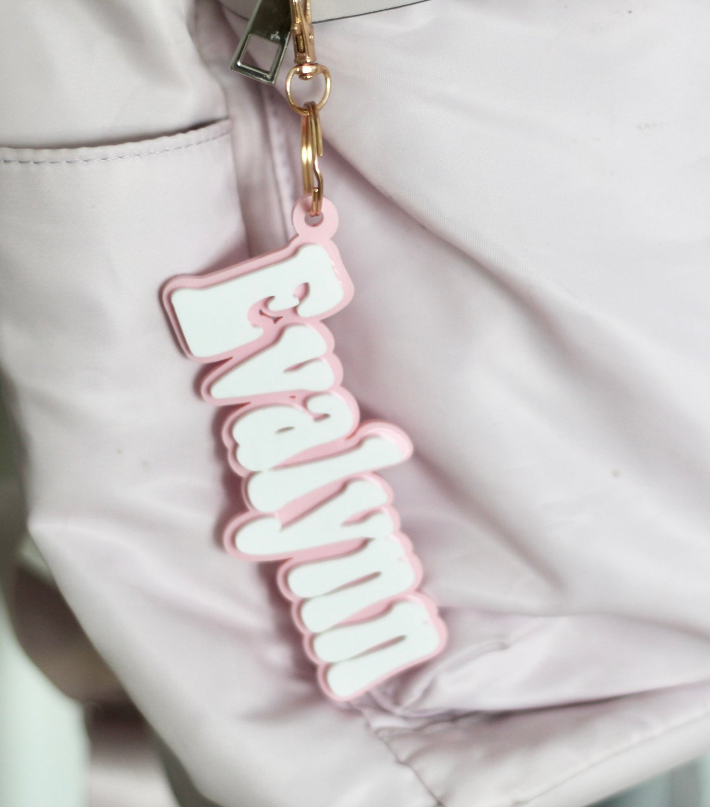 Personalized Acrylic Retro Keychain Name