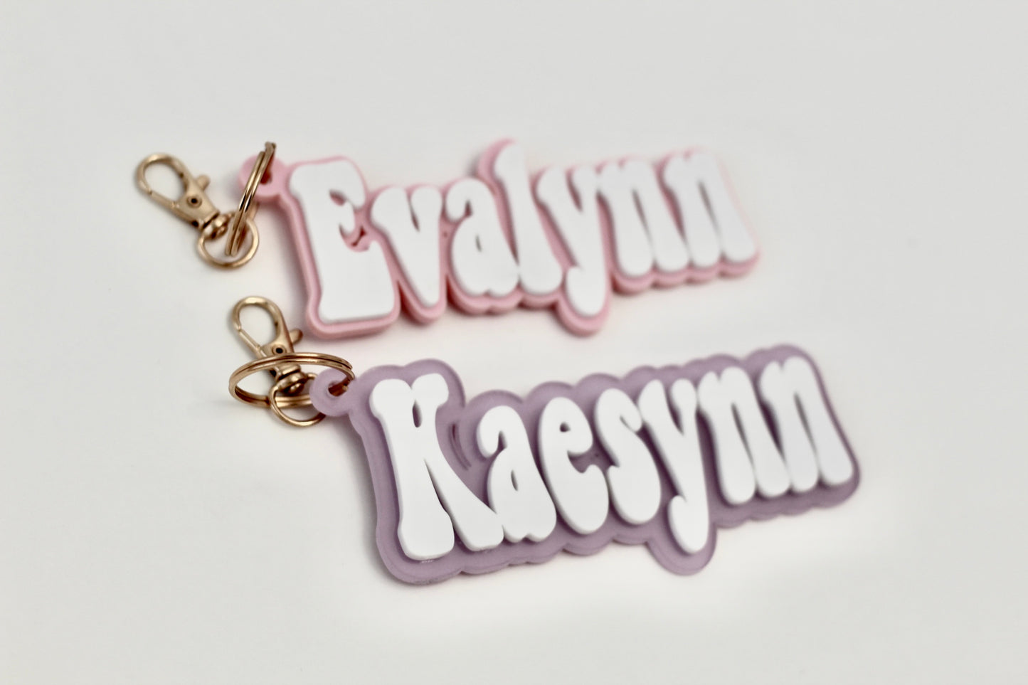 Personalized Acrylic Retro Keychain Name