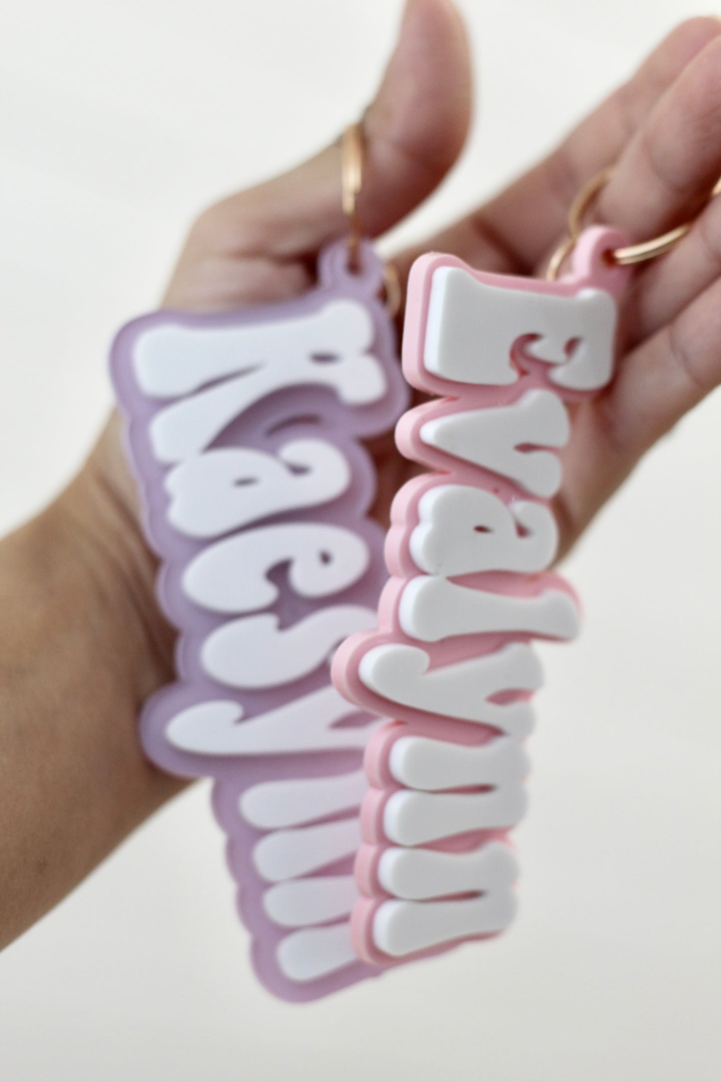 Personalized Acrylic Retro Keychain Name