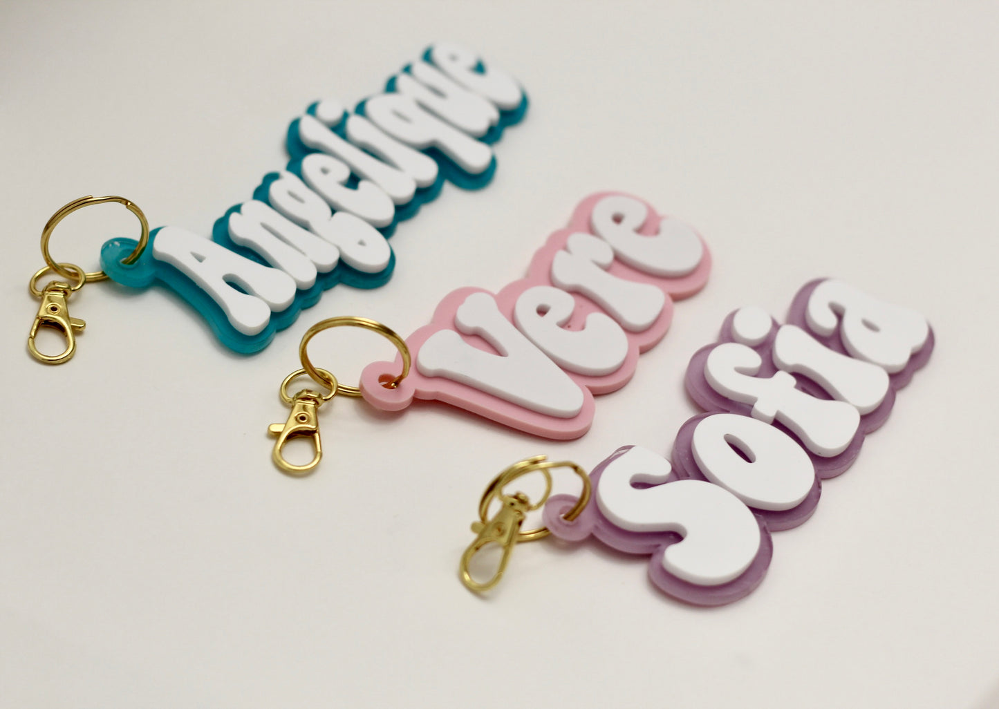 Personalized Acrylic Retro Keychain Name