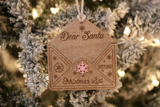 The Wooden Christmas Letter Envelope Ornament