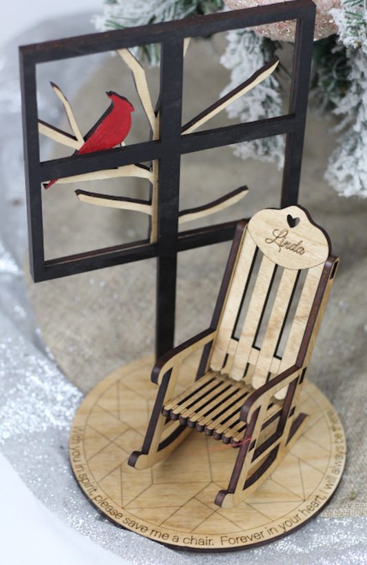 Lost Loved One Rocking Chair & Cardinal